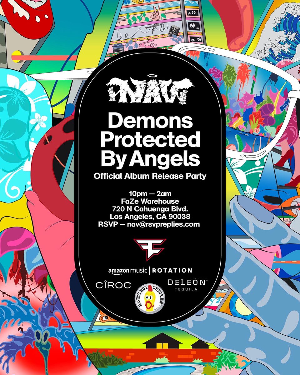LiuDynastyMMA's tweet photo. Attended @beatsbynav’s “Demons Protected by Angels” album release party this weekend at the @FaZeClan HQ! What is life?! ✨🛸
#nav #dpbs #demonsprotectedbyangels #fazeclan https://t.co/Mr2bpShYKh
