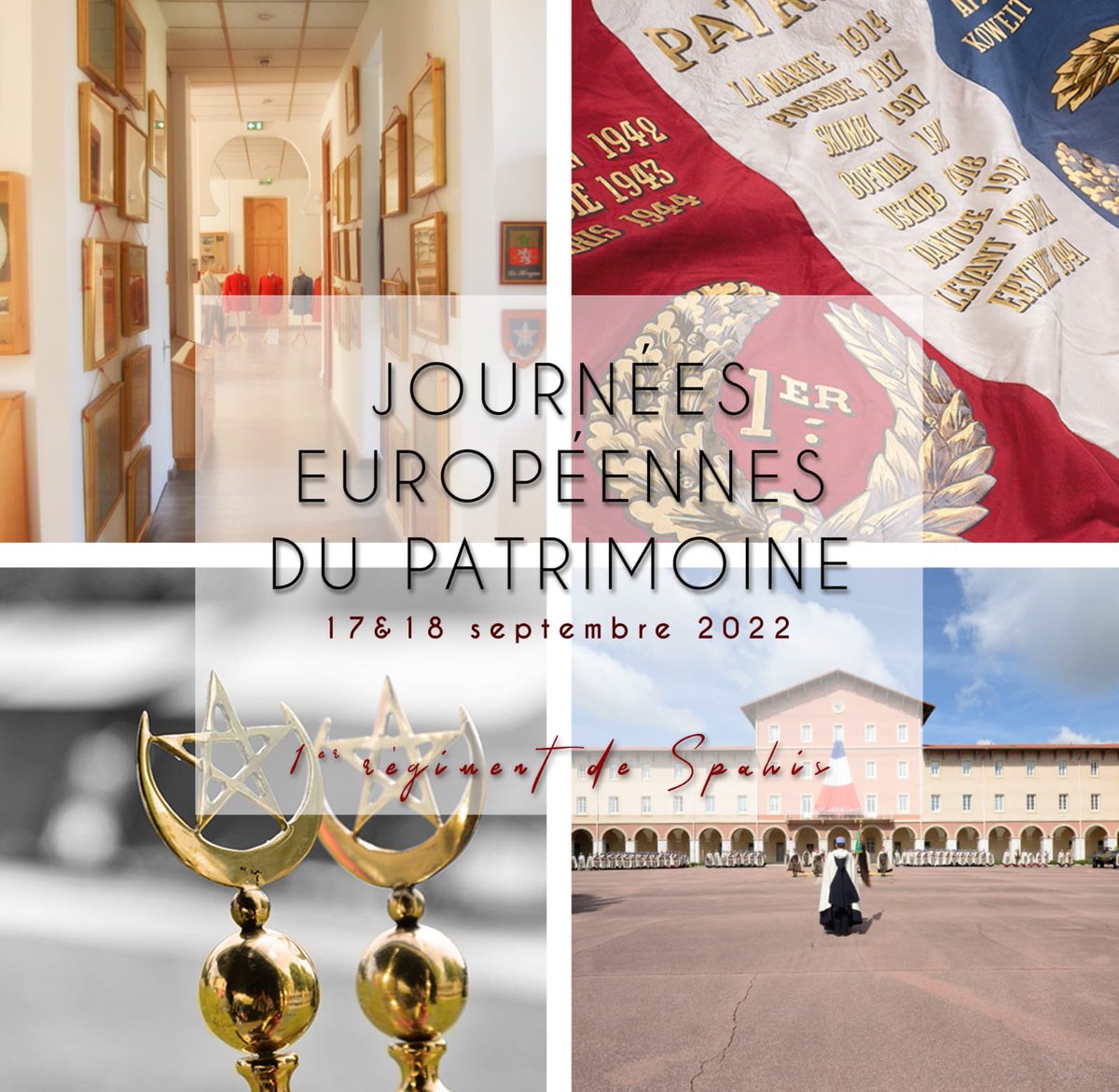 1erSpahis's tweet photo. #MondayMotivation
De quoi vous booster pour la semaine : venez aux #journeesdupatrimoine au #Spahis, il y aura tant Ă visiter, des animations avec du matĂ©riel militaire de la 2e guerre mondiale, de quoi dĂ©couvrir notre histoire, celle de nos compagnons de lâ#O2LaLiberation https://t.co/p7n4TPogRW
