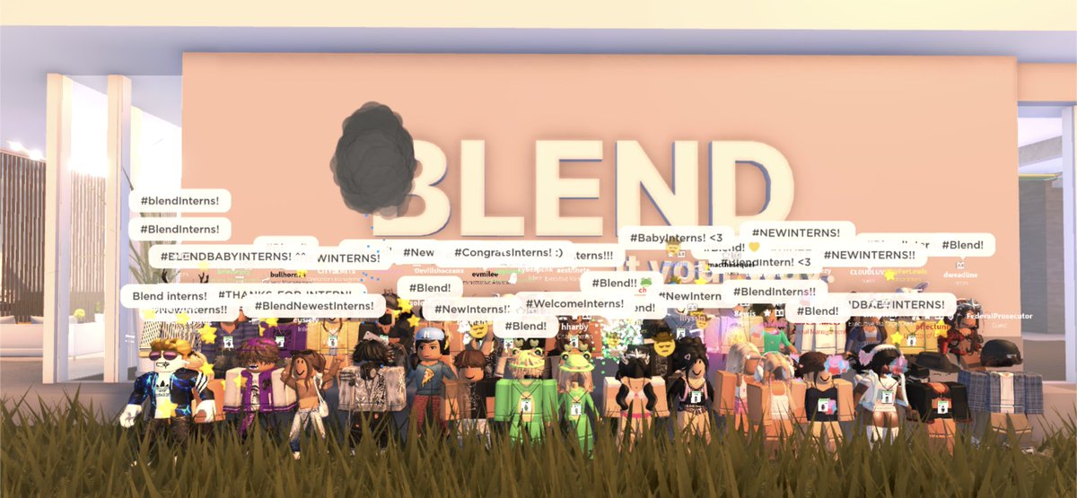 BlendROBLOX's tweet photo. Today has been an awesome day for Blend! Congratulations to those individuals who received Intern! It is a beautiful start to a new era. We cannot wait to see all that will be accomplished by these lovely individuals! 😊🎉 https://t.co/aq58cD4CoI