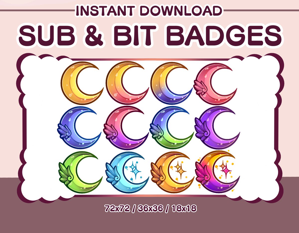 art_ioni's tweet photo. Moon badges ready to buy on my Etsy! 
[https://t.co/J5F6cVlieU]

#twitch #twitchbadges #subbadges #bitbadges #twitchstreamer #twitchartist #emote #emoteartist #sailormoon #moon https://t.co/wkDTSYg0oY