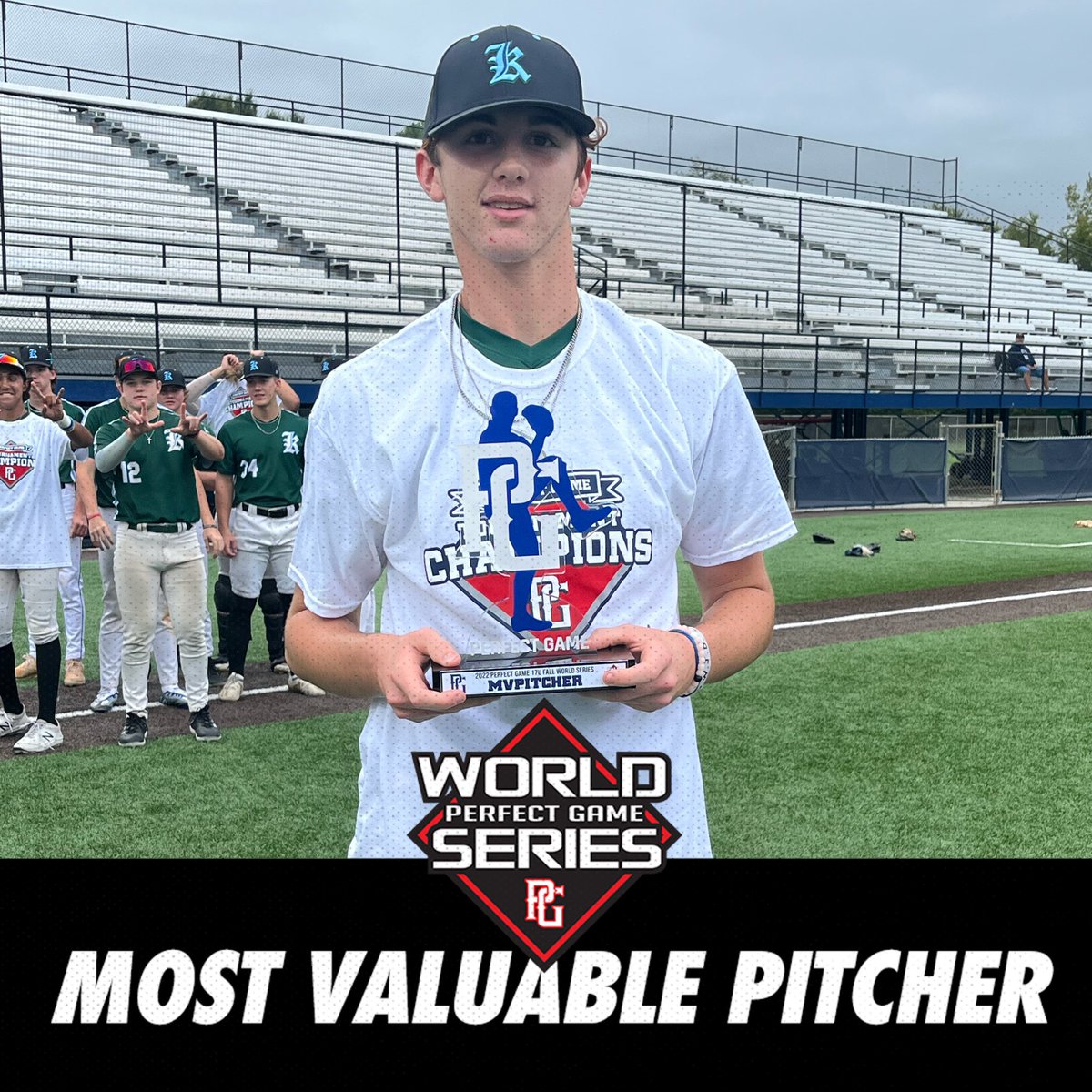 PG_Tourney's tweet photo. 2022 17U or 2024 Grads Fall World Series

🏆Champion: Knights Knation 17U
🥈Finalist: EBC 17u-Gold
🏅MVP: Ethan Surowiec
🏅MVPitcher: Aidan Grab https://t.co/zUg8jPIW7T