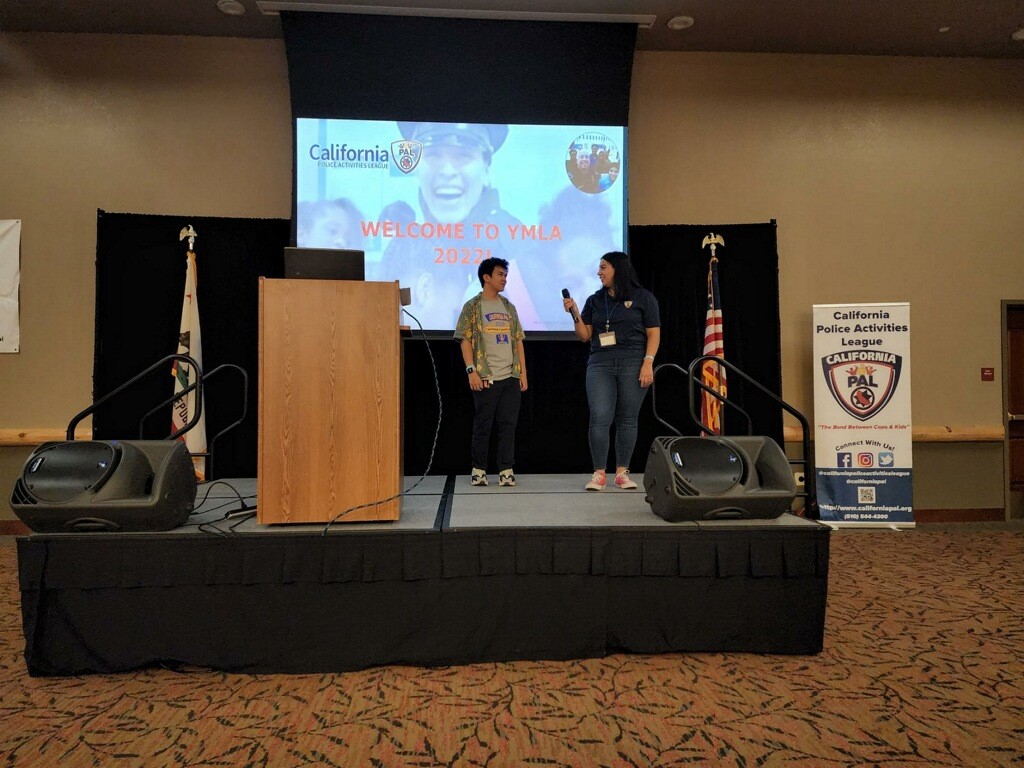 CaliforniaPAL's tweet photo. We started off the Youth Mentoring &amp; Leadership Academy (YMLA)  conference with some fun icebreakers led by the 2020 Youth Directors Council Alum, Gabby Salmeron and Eddie Fabi.  Chaperones and youth leaders happily played along! https://t.co/mmuUxcTjqk