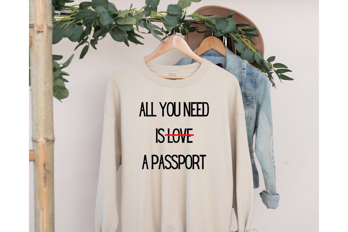 Excited to share this item from my #etsy shop: All You Need Is A Passport Sweatshirt, Travel sweatshirt, Airplane Outfit Unisex Heavy Blend Crewneck Sweatshirt etsy.me/3Bwxuis