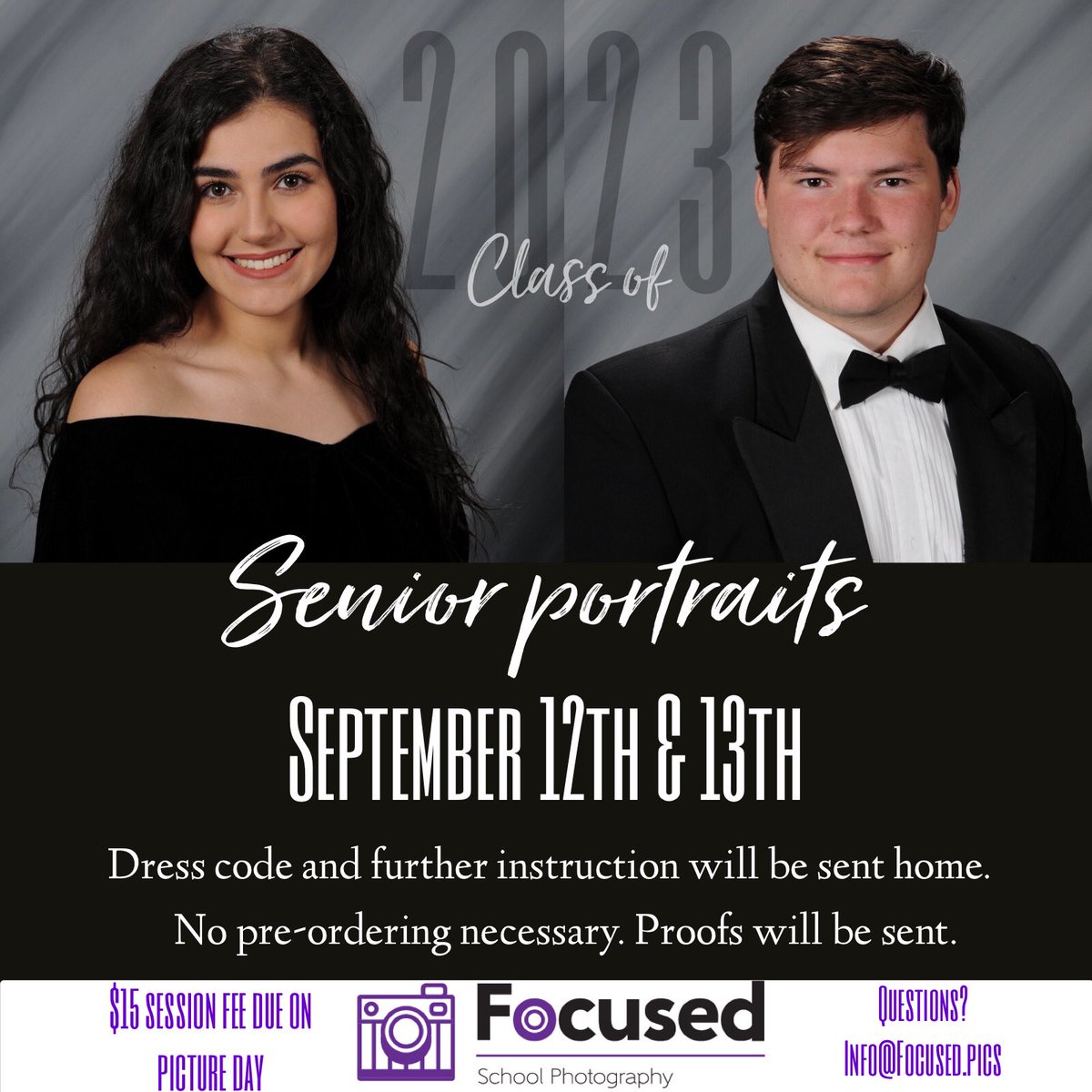 Seniors, remember pictures are coming up tomorrow and Tuesday. 
In-depth info was emailed out last week. 

English teacher schedules are listed below. Anyone doing dual credit can go either day. 

Monday, Sept. 12 -- Preston and Huff 
Tuesday, Sept. 13 -- Trapp and Cristobal