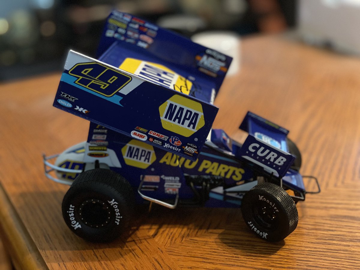 WoOFan86's tweet photo. I was in nursing school last year and was only able to attend the finale of Gold cup @sdspeedway, I couldn’t afford it then, but i was able to purchase my first diecast car this year and realized, my diecast is @BradSweet49  2021 car, my grad year! this car is forever special ❤️ https://t.co/OBRCXdN402