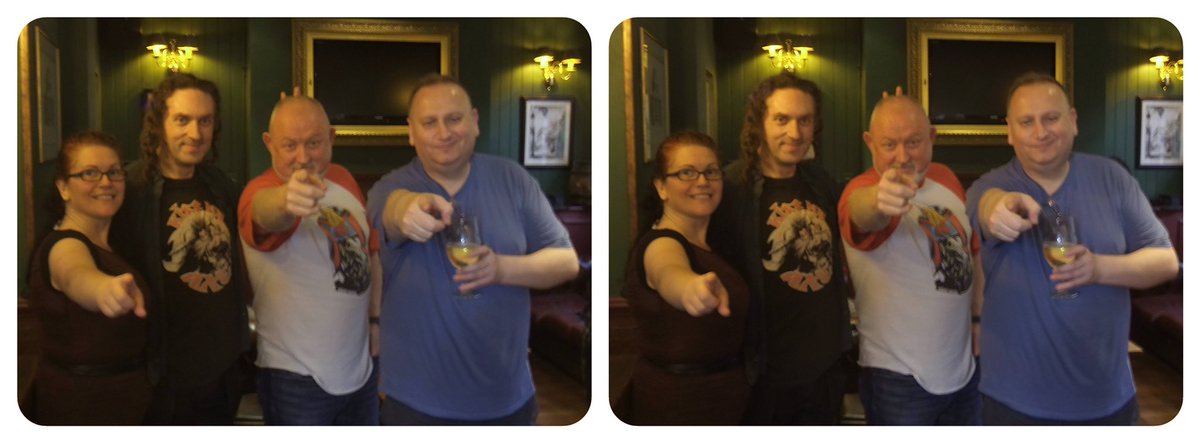 StereoSimian's tweet photo. The @2000adSouthern met up at the @CrownAnchor1 to celebrate the 10th anniversary of #Dredd3D, the amazing film adaptation of @2000AD’s future lawman.

I was on hand to take several blurry #stereoscopic #3D pics… *hic*

2/2 https://t.co/fDPfXust1A