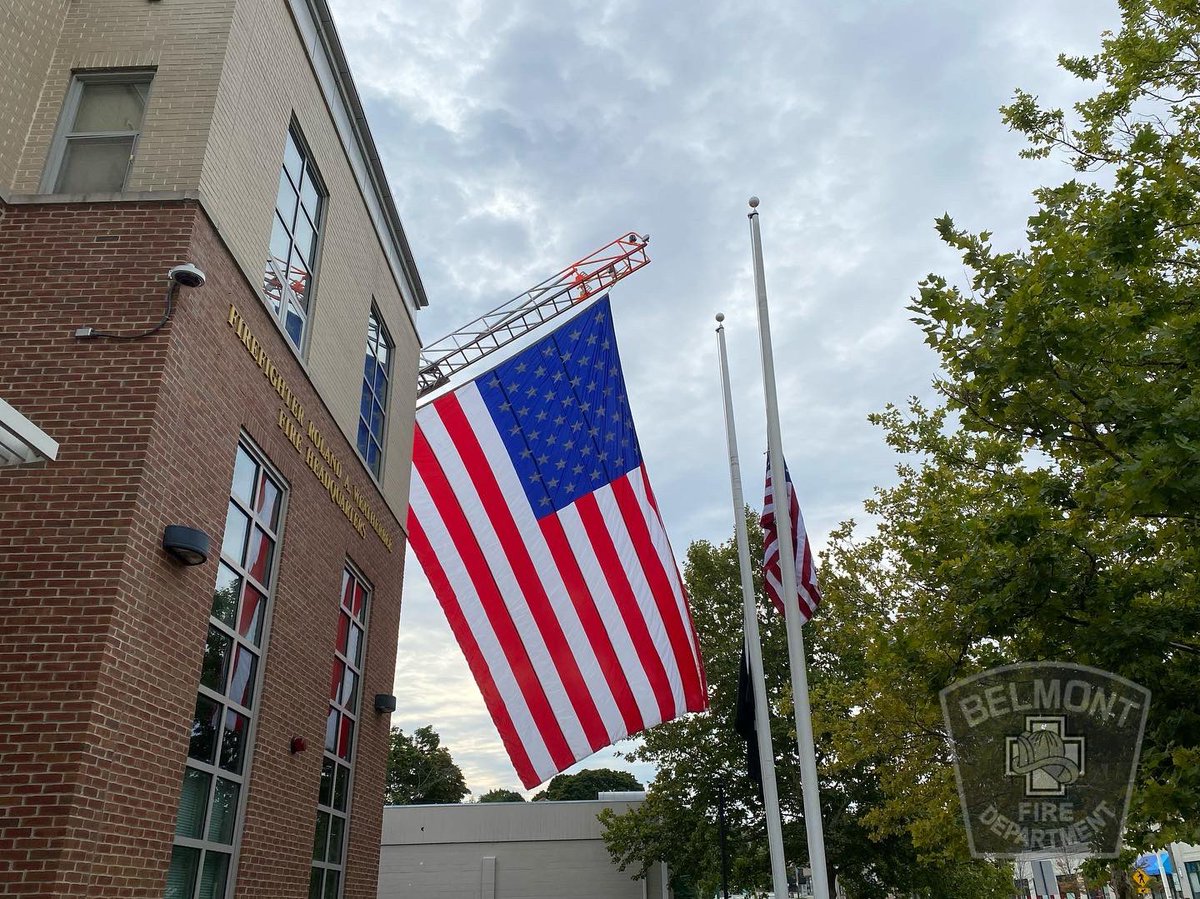 An observance was held at fire headquarters this morning for the 21st anniversary of 9/11. Belmont Fire, Belmont Police, and Town officials were joined by members of the community to remember and honor those affected by September 11, 2001. @Belmont_Ma @BelmontPD @belmontmedia