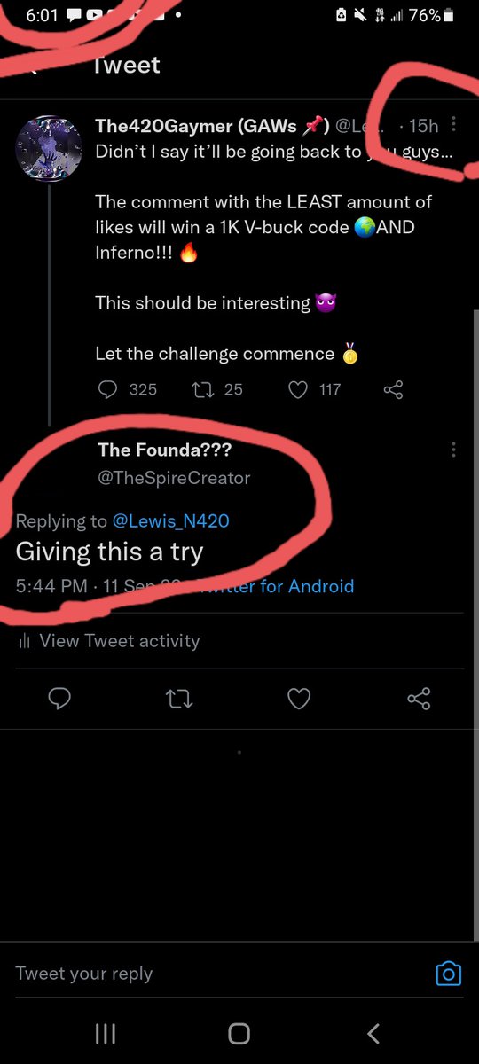 TheSpireCreator's tweet photo. @Lewis_N420 This is the original Screenshot from before proving that my likes were at 0 https://t.co/PxaGN5MwNV