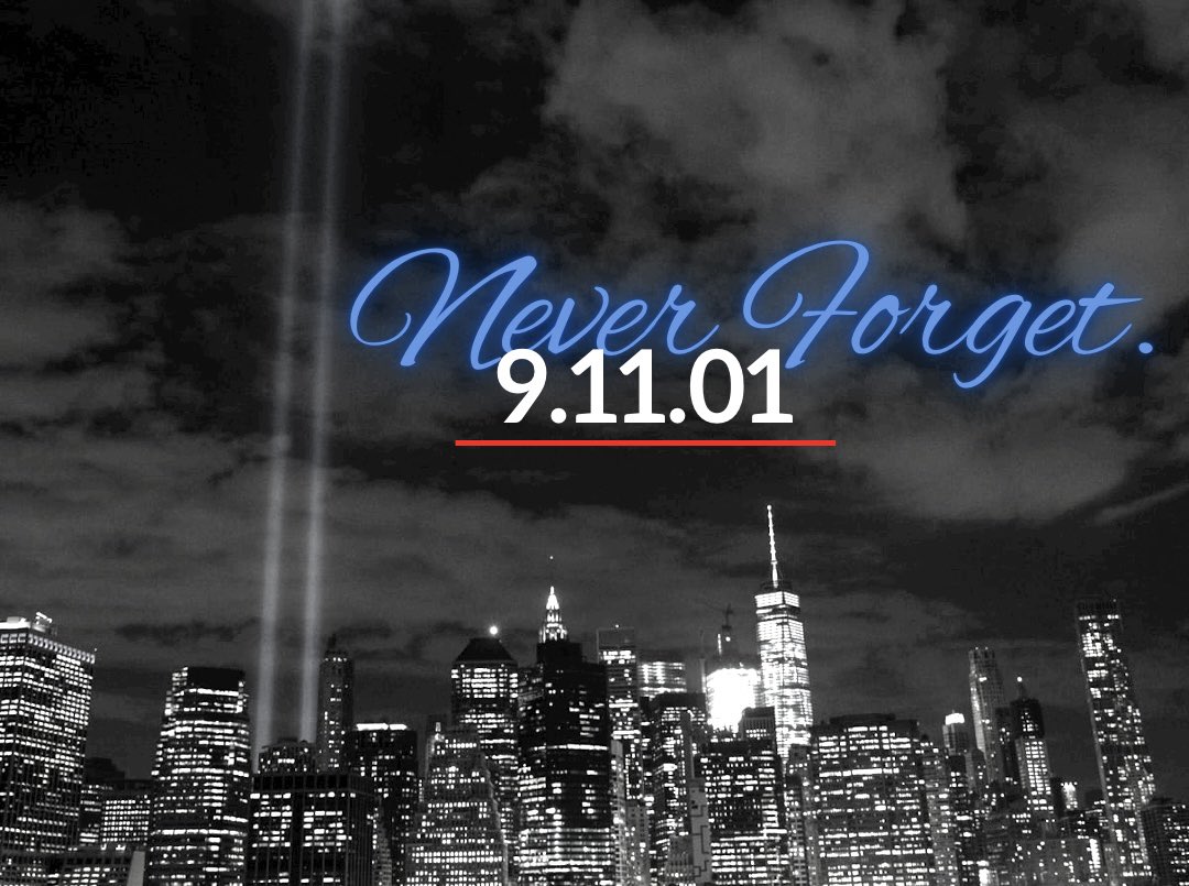 Today marks a somber day in history, the 21st anniversary of the 9/11 WTC terrorist attacks in New York City, the Pentagon, and US Flight 93 which crashed in suburban PA. May the civilian and first responders’ lives lost on this day never be in vain. 🇺🇸#neverforget #patriotday