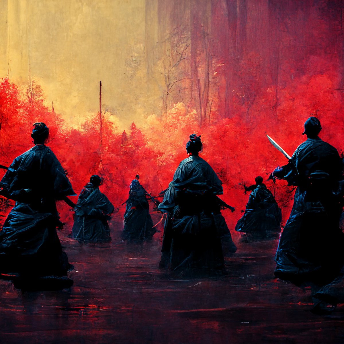 yomuyakadashi's tweet photo. GN | 武士の戦 

Collection finished | @objktcom 

There are only three left, two collected by 
@mattbrownart and @CannadaMP, ty ❤️

1/2 ⬇️

#japaneseIA #Japan #NFT  #XTZ #tezos #tezosart #tezoscommunity #tezosnfts  #objktcom #objktnft #AIArtwork #aiartcommunity #aiartist #AIart https://t.co/DKMsH0YByi