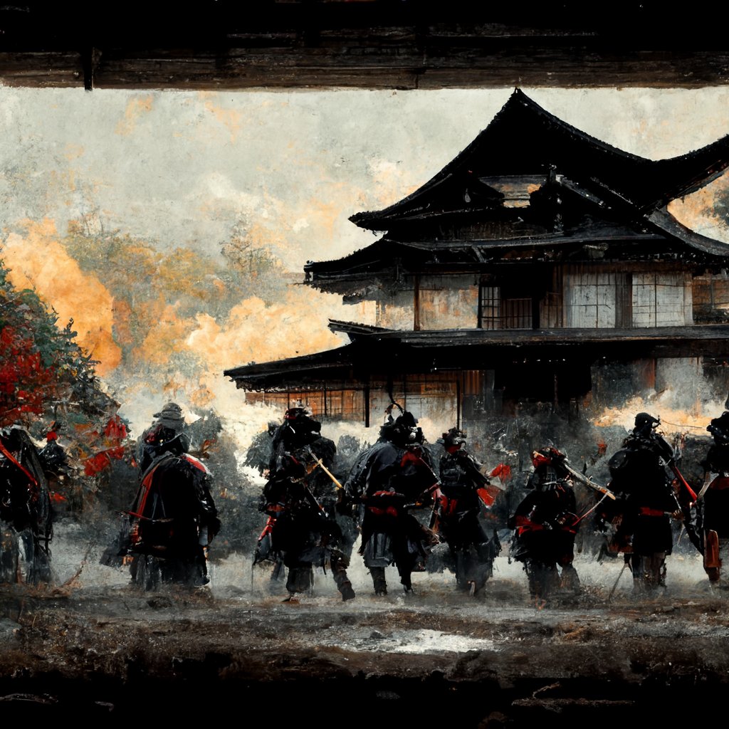 yomuyakadashi's tweet photo. GN | 武士の戦 

Collection finished | @objktcom 

There are only three left, two collected by 
@mattbrownart and @CannadaMP, ty ❤️

1/2 ⬇️

#japaneseIA #Japan #NFT  #XTZ #tezos #tezosart #tezoscommunity #tezosnfts  #objktcom #objktnft #AIArtwork #aiartcommunity #aiartist #AIart https://t.co/DKMsH0YByi