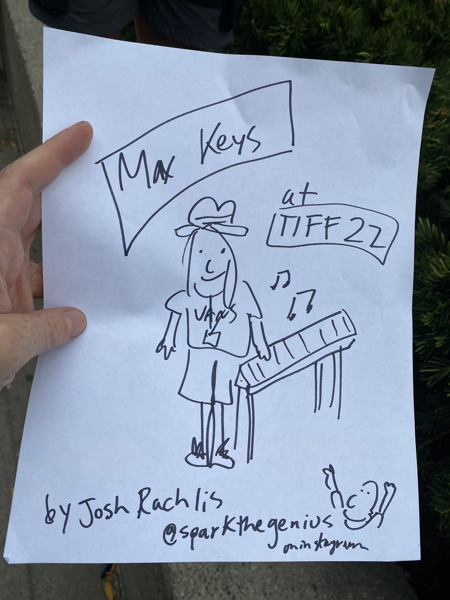 JoshRachlis's tweet photo. .@MaxKeysPiano dazzles the #TIFF22 crowds with his music. So I drew him like I draw the celebrities on the red carpets. #toronto https://t.co/gjqWtc7R93