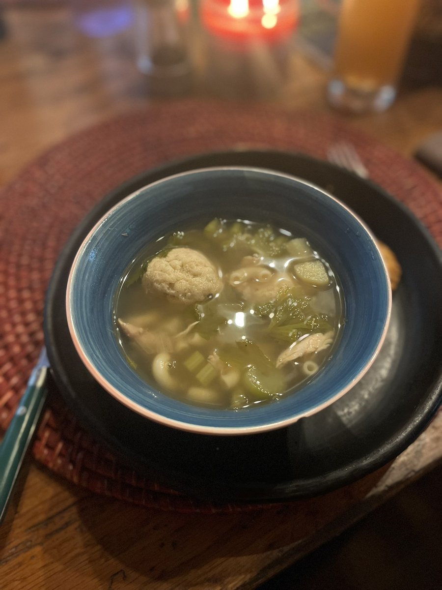 KTrempe's tweet photo. Happy Soup Season! Starting strong with a Matzo Ball Soup. #soup #matzoball https://t.co/7XzbmuaMKD