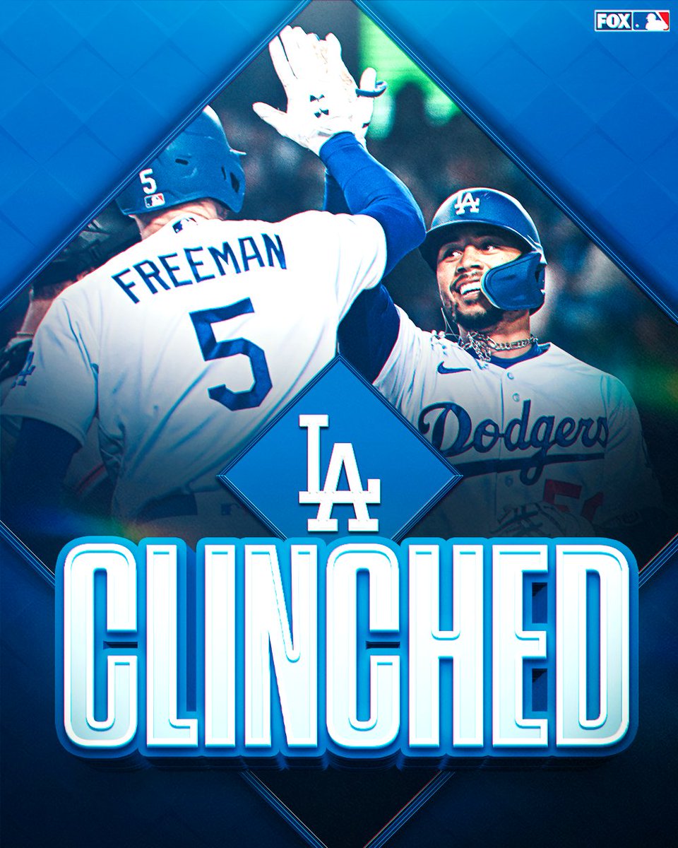 The <a href="/Dodgers/">Los Angeles Dodgers</a> are the first to clinch a playoff spot this season! 🙌