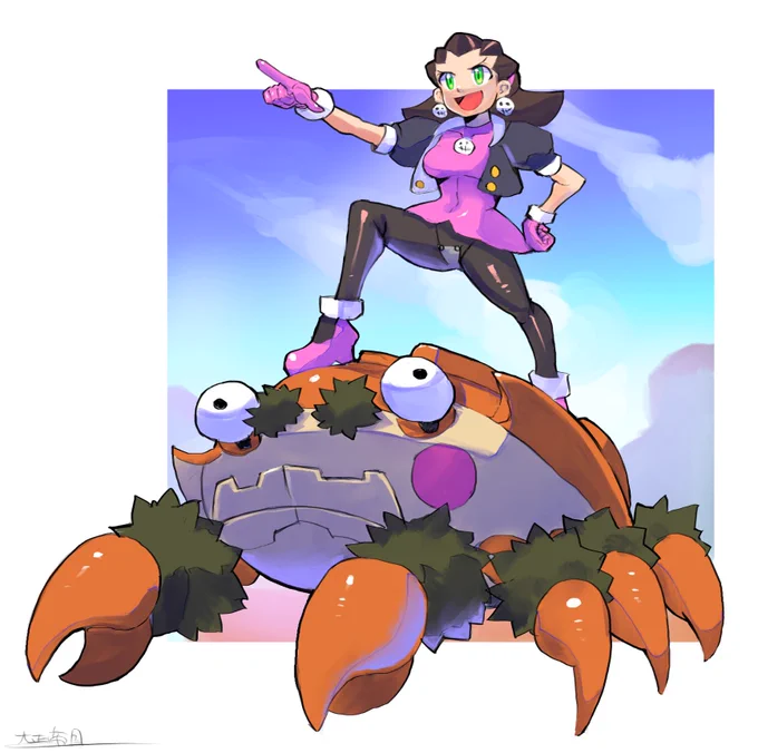 ガケガニとトロン様。「行っくわよ!ヤクトクラベ3!」#ポケモンSV 