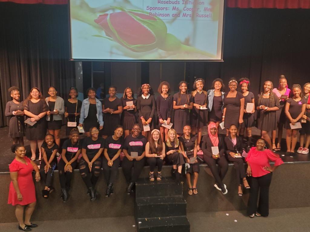 WMS_Rosebuds's tweet photo. On Friday September 9, 2022, the WMS Rosebuds welcomed 24 new members to our sisterhood.A very special thank you to our very own step team, our lovely Ms. Beasly, and our newly inducted Aliyah Randall for making our program an unforgettable night! @HumbleISD_WMS https://t.co/1YWvd84PpL