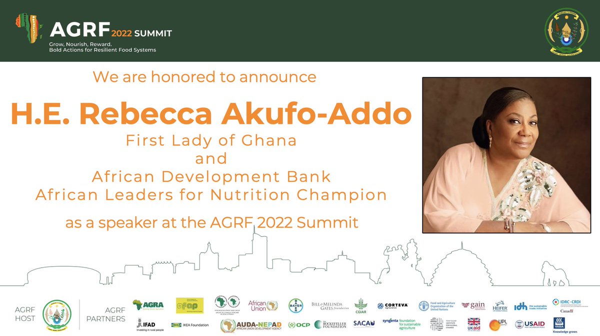 beth_dunford's tweet photo. We celebrate H.E. @RAkufoAddo, First Lady of Ghana 
&amp; African Leaders for Nutrition Champion, who called for greater investments in #nutrition at the #AGRF2022 plenary honoring the @_AfricanUnion #YearOfNutrition. 
Watch:https://t.co/4Jmc00w7C6
More on ALN:https://t.co/vcPUjmmA5d https://t.co/7tPQzv9hqw