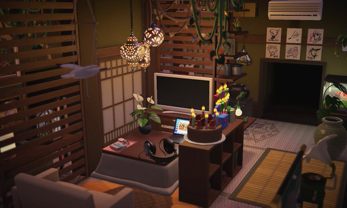acnhmoonbeam's tweet photo. I made some small adjustments to my main room to make it more cozy for fall🍂🍁🌾🌻 #acnh #animalcrossing #acnhinterior #acnhinspo https://t.co/K3aXG4L49q