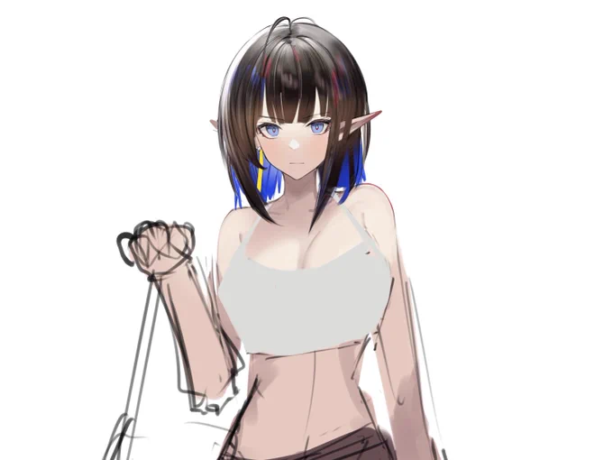 昨日の配信で描いてた途中 