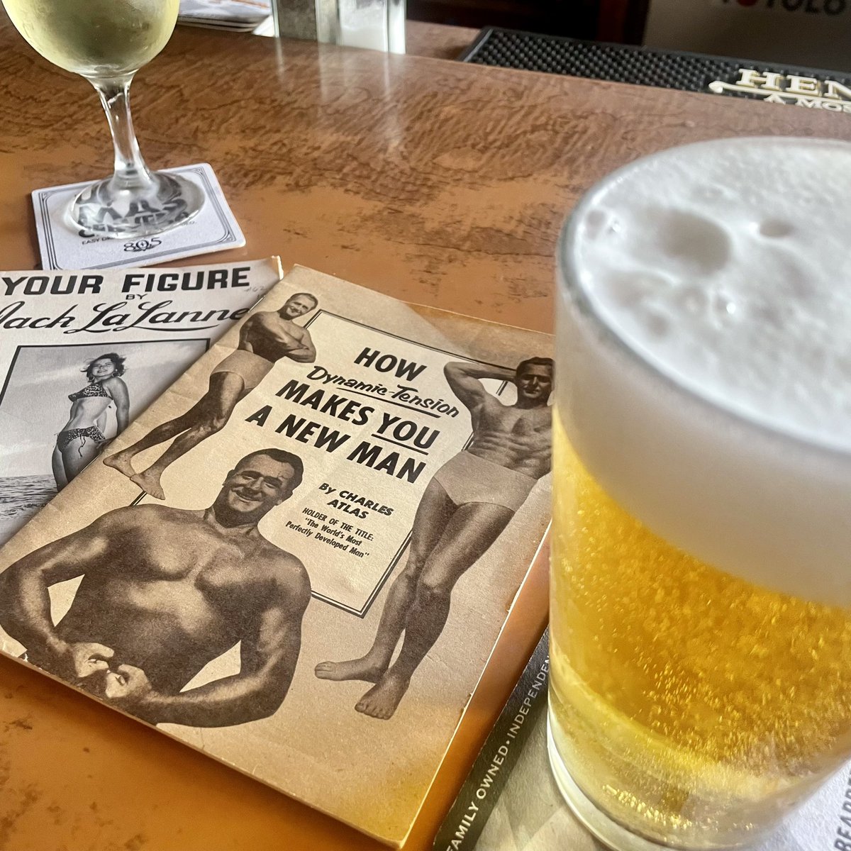 jamessime's tweet photo. Best Mustang drive of 2022 and look what I found at an antique shop. Dynamic Tension c/o #CharlesAtals! And Jack LaLane’s famous 1953 women’s fitness program. See you on the beach!
#heroofthebeach #dynamictension #charlesatlas #jacklalane #theinsultthatmadeamanoutofmac https://t.co/NNex00VRnR