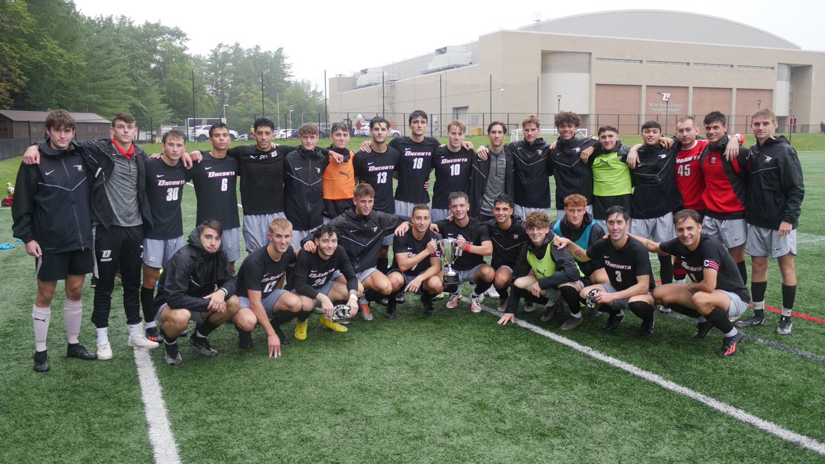 <a href="/Oneonta_MSoccer/">Oneonta Men's Soccer</a> takes home the Mayor's Cup! The Red Dragons scored three goals in the first half, two off the leg of Milton Mancias Magana, in the 3-1 victory over Hobart! Mancias Magana was named the offensive MVP and Malcolm Swett was awarded the defensive MVP!  #HereWeGoO