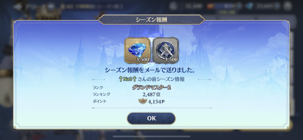 Na00aX's tweet photo. おはようございます😪
久しぶりにアリーナ2000位代に入れた(・Д・)
#グランサガ https://t.co/I3LLU4PfuY