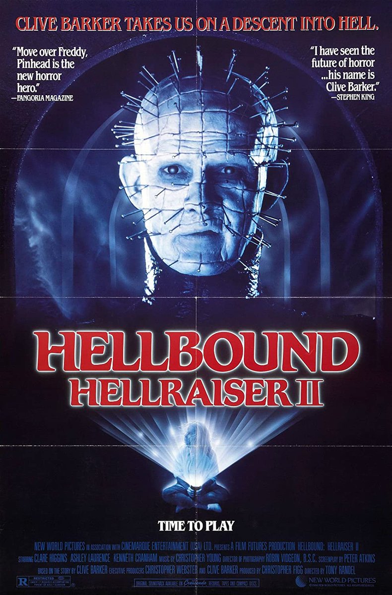 jimocya's tweet photo. The original Hellraiser turns 35 and Hellraiser III turns 30 today, so this is my night right here. 💀💨 #61DaysOfHalloween #Hellraiser #HellraiserII #HellraiserIII #MutantFam #HorroraFamily @kinky_horror https://t.co/WSg1K7Gztn