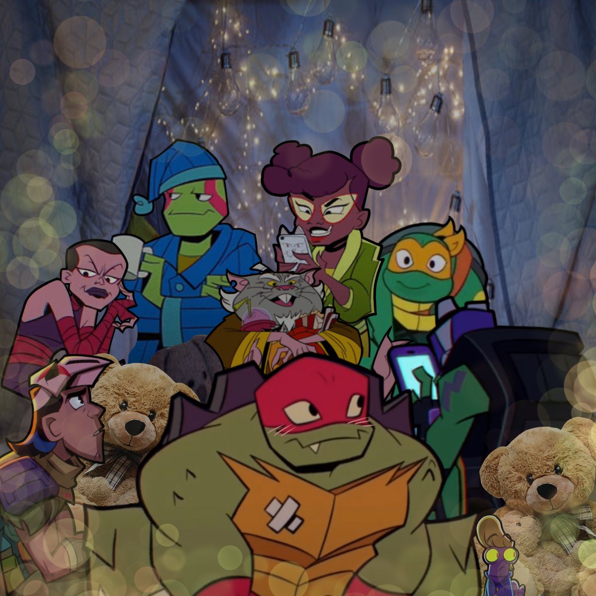 RaphHoneyNo's tweet photo. In honor of 100+ Followers:
Raph SHOULD be in a blanket fort with all his friends and family… What’s that worm doing here??
@WhereIsVonRyan @WarrenCandids @WhereDidLeoGo @NoMikeyPlease @ohnothecaseys @splintsgetout @aprilwhatareud3
#UnpauseROTTMNT #UnpauseRiseoftheTMNT #rottmnt https://t.co/CM0if5sqxg