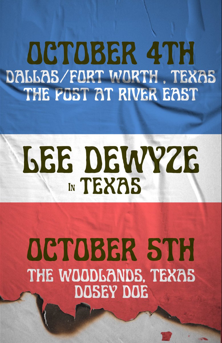 LeeDeWyze's tweet photo. 🏇TEXAS SHOWS ANNOUNCED!🤠

See you in 
Dallas/ Fort Worth &amp; The Woodlands!!

Tickets to these shows here!
https://t.co/6JJFzqfa6K https://t.co/rfC6NqwFT7
