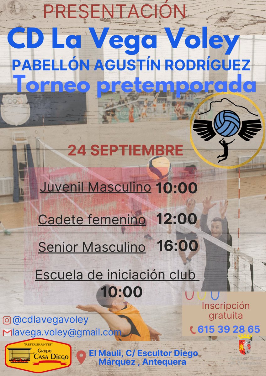 cdlavegavoley's tweet photo. Primer torneo presentación #Voleibol #Antequera 
Confirmando asistencia de equipos. 
+ Info 615392865 https://t.co/YrrdMHFMPt