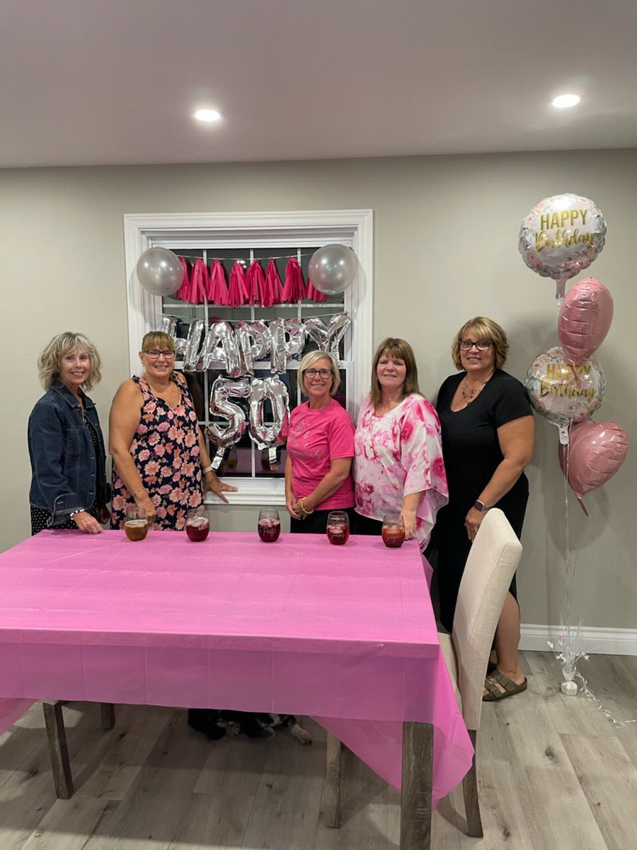 kromano66's tweet photo. Celebrating this beauties big 5ooooh!  Loved surprising her! Fun night with all the besties! https://t.co/bbJUUUShWX