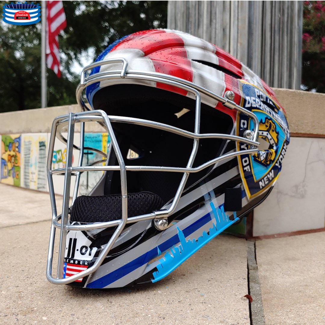 stadiumck's tweet photo. 9/11, A Day We Will Never Forget

We teamed up with Jose Trevino (@HipHipJose5) to help honor our heroes from the @FDNY, @NYPDnews &amp; @PAPD911 with this custom @ALLSTARSPORTS helmet. https://t.co/iZtuZJjUOs