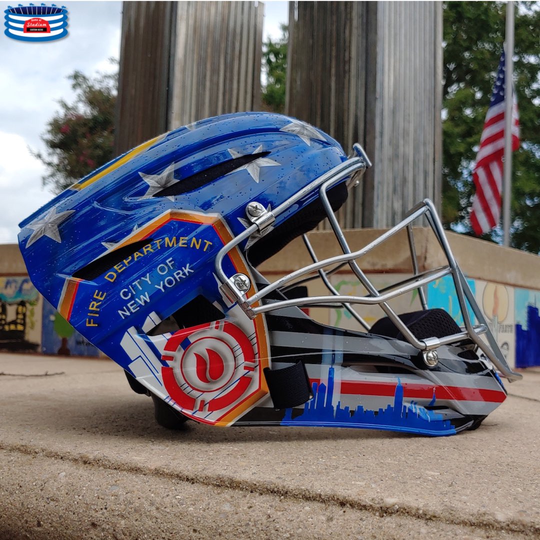 stadiumck's tweet photo. 9/11, A Day We Will Never Forget

We teamed up with Jose Trevino (@HipHipJose5) to help honor our heroes from the @FDNY, @NYPDnews &amp; @PAPD911 with this custom @ALLSTARSPORTS helmet. https://t.co/iZtuZJjUOs