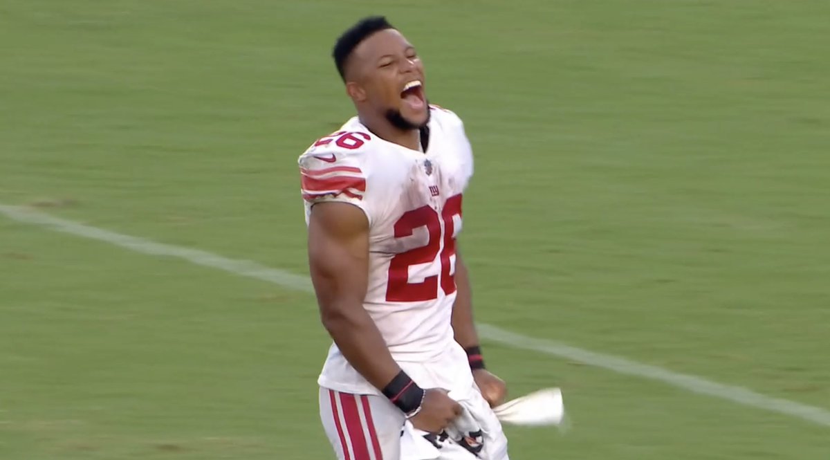 194 total yards
1 TD
Game-winning two-point conversion

<a href="/saquon/">Saquon Barkley</a> is back.