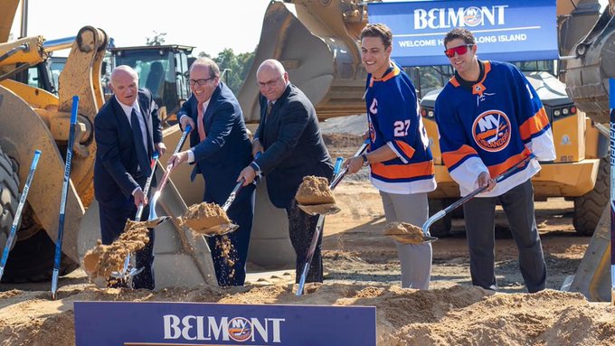 On this day in 2019, the Islanders held a groundbreaking ceremony for their new arena at Belmont Park #Hockey365 #Isles