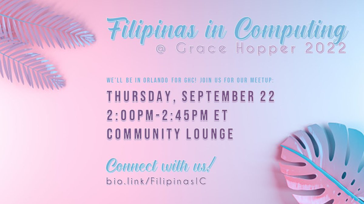 Join us for our community meetup at Grace Hopper 💖 #GHC22