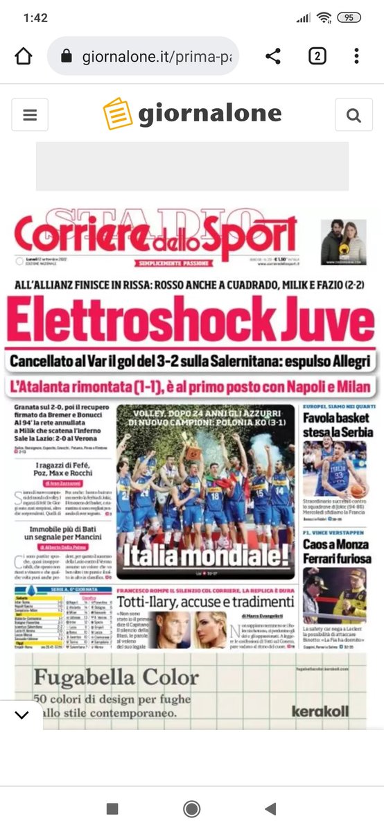 Ilsuperbo89's tweet photo. Ma perché in Italia dobbiamo tenerci questi quotidiani?
Avrebbero dovuto dividere a metà la prima pagina tra #italvolley e #ItalBasket.
Invece Juve,Var,#tottiblasi.
Anche da questo si capisce il Paese che siamo.
Penso a la copertina de l'Equipe se fosse accaduto in Francia.
Ecco. https://t.co/4k6ZFhMtxL