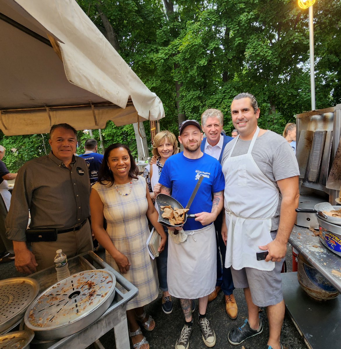 Celebrating the culture, music, and food at the Cranston Greek Festival with Gov. Dan Mckee, Sen. Lou Raptakis, Senator Frank S. Lombardi, and Maria Kontomerkos! We got a behind-the-scenes tour and got to meet the many hard-working people who make this event a success!!