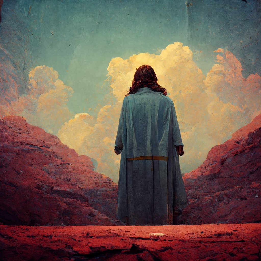 ArtDissonant's tweet photo. how jesus feels when he runs out of #midjourney credits #aiart #aiartists https://t.co/q7m4YxMhio
