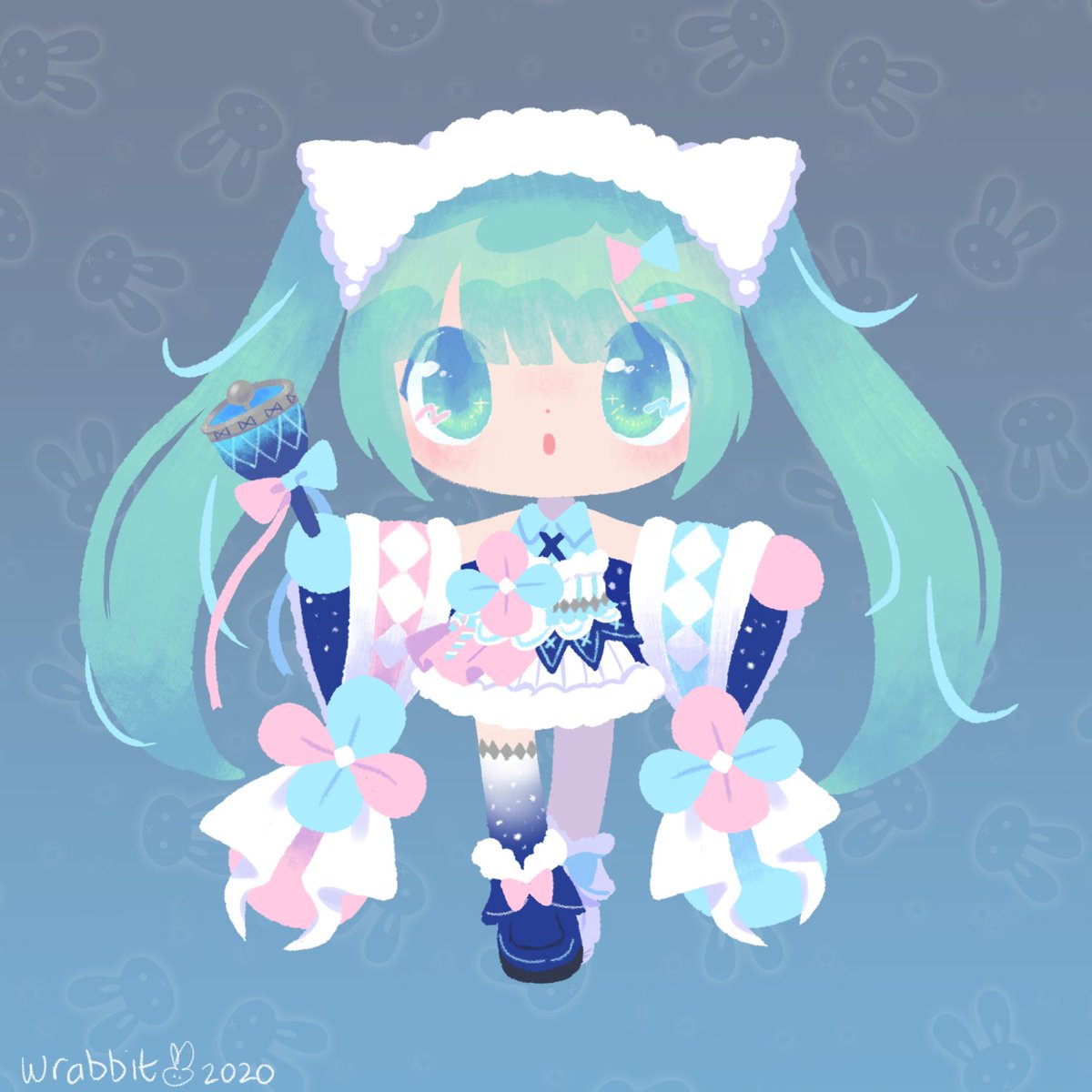 「Mikus...  」|wrabbit @ KONPEITO PLUSHIE OPEN!!!のイラスト