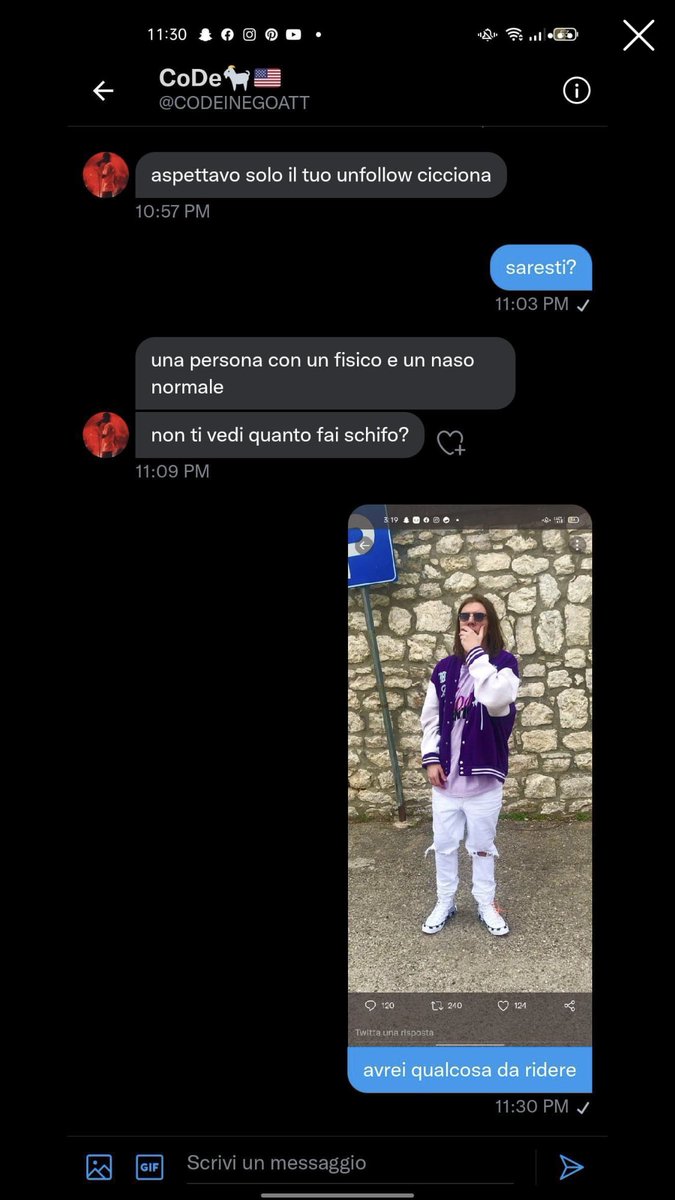 La gente fa schifo, ripostate e bloccate sto ragazzo che scrive a tutte