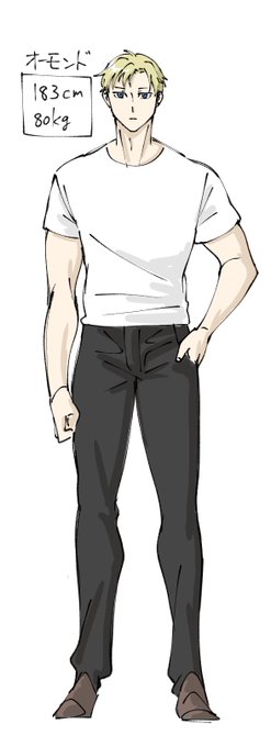 これはうちの探索者(探偵助手)くんの体格こんくらいかなーってイメージで描いたやつ戦闘技能全振りなのでガタイが良い 