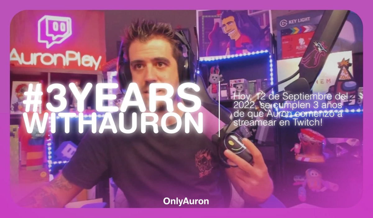 OnlyAuron_'s tweet photo. Un día como hoy hace 3 años Auron inició en la plataforma de Twitch, alegrando tardes y noches de muchas personitas. Creamos el #3YearsWithAuron para mostrarle todo nuestro cariño con proyectos y mensajitos, usenlo 🤍 https://t.co/etHLK7CORT