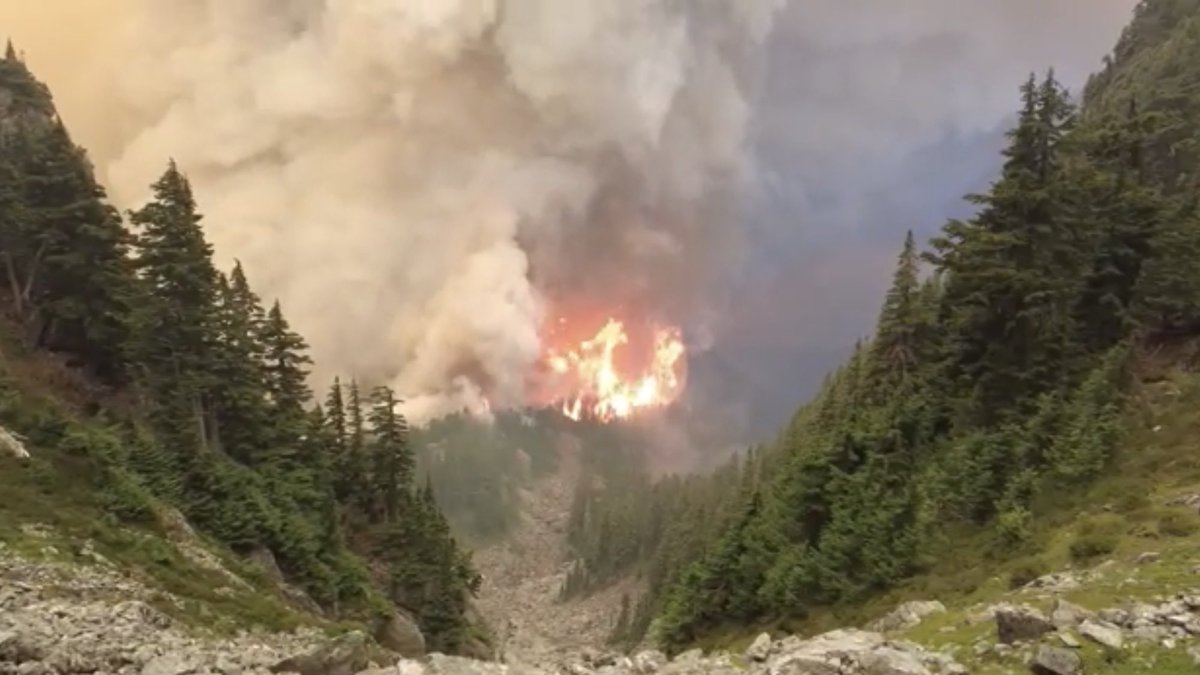 mattmillsphoto's tweet photo. “We had determination: We wanted to stay alive and make it back home to our families.” // These two hikers were surrounded by flames from #BoltCreekFire while hiking to Baring Mountain yesterday, and scrambled/bushwhacked a harrowing trip back down. 📹: https://t.co/XXneeeoQcP https://t.co/URpKqz3oNL
