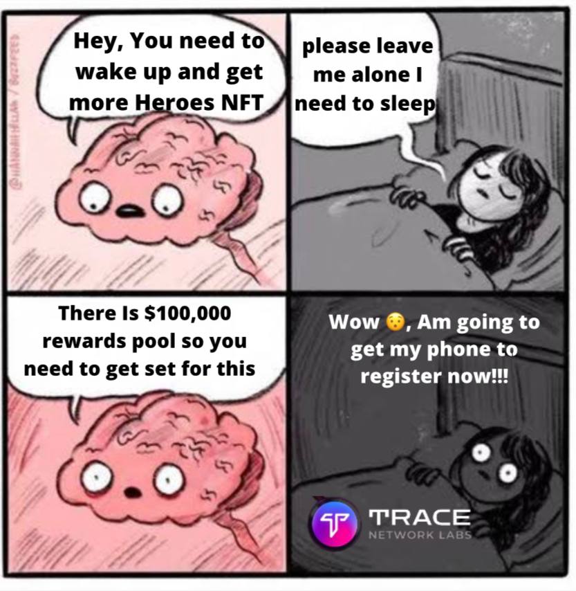 Parul484's tweet photo. ๐ฏ@trace_network
TRACE HEROES CAMPAIGN IS LIVE!
Get a chance to win rewards worth $100,000
Donโt forget to register yourself ๐: https://t.co/z3rTYjt7mZโฆ
#LifestyleInMetaverse #BUDDY #TwitterSpaces
#Lifestyle4Metaverse #HerosNFTs https://t.co/rjr4LC8F0c