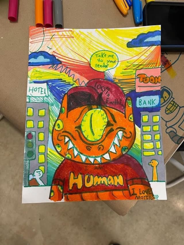 tabtoonz's tweet photo. Just finished making my @alienfrens character concept from class into digital art! Thank you to everyone who has enjoyed it and to Mr.Rocky @rocsolmiami !
Love the art @_masoncrowe @SeanOhio_ @PapetheGreat 👽 This is a before and after of the art hope you all like it https://t.co/aTyvbfuCUP