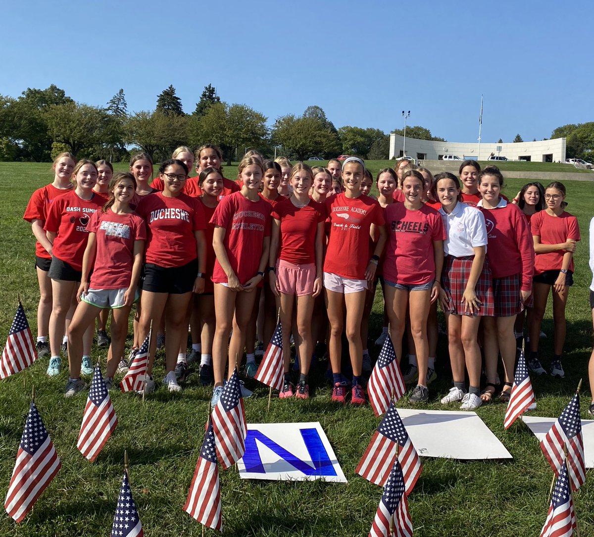 psb119's tweet photo. Tomorrow, at Memorial park, the wonderful student XC athletes from Mercy High and Duchesne Academy once again honor the victims of 911. #NeverForgetSeptember 11,2001 https://t.co/RDzfdB8RIN