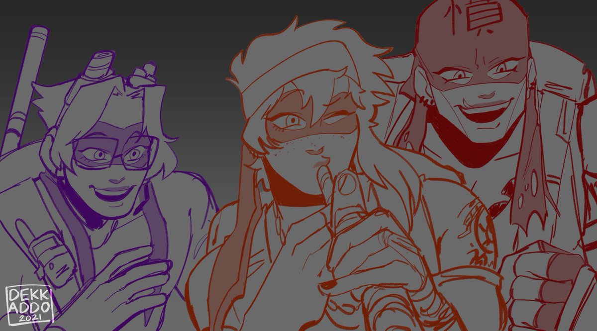 dekkaddo's tweet photo. I mean since u guys have liked them so much here’s more doodles of my bayverse tmnt designs #tmnt https://t.co/KxYW4Zopaw