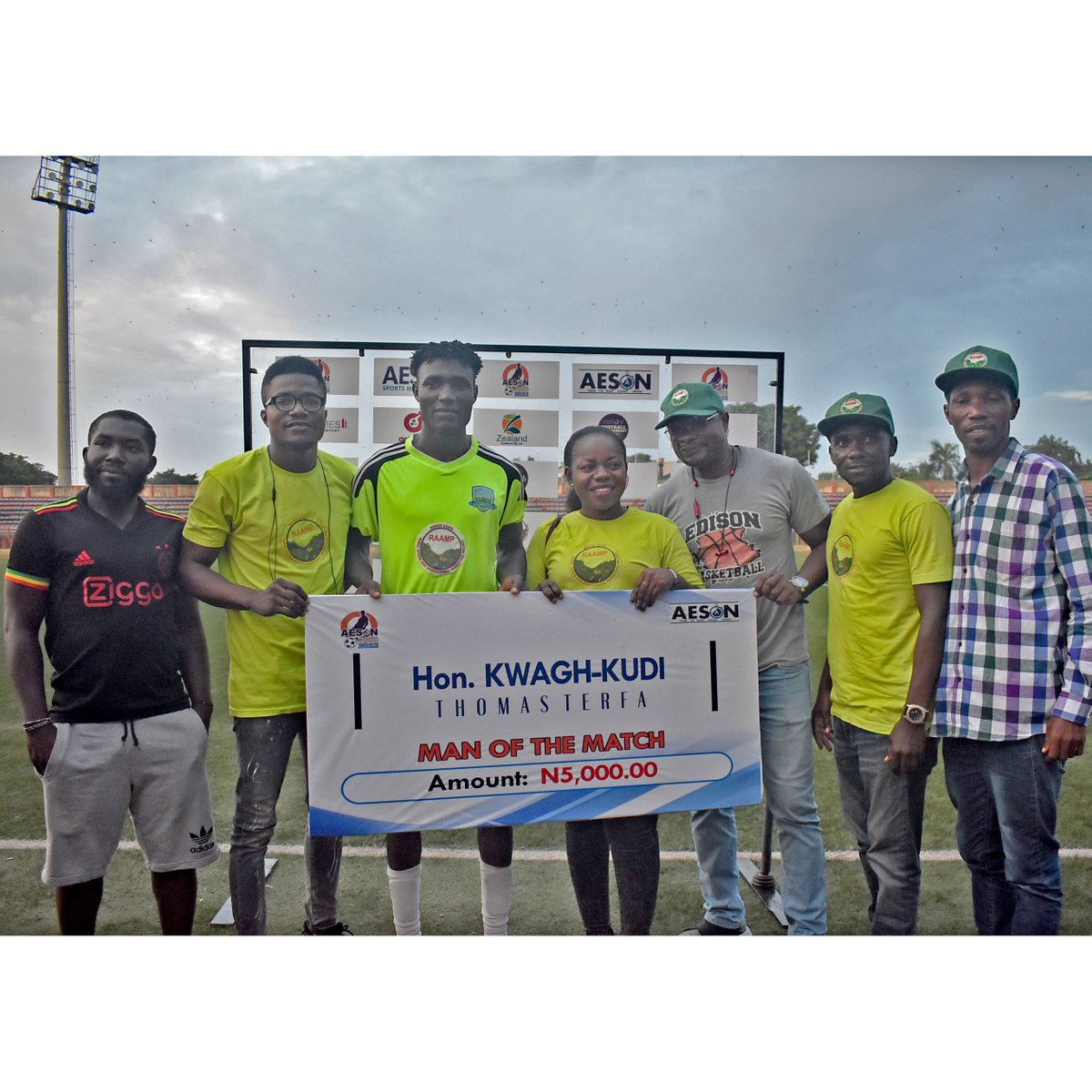 BenueRaamp's tweet photo. The AESON Football Tournament kicked off with the victory of the AESON FC of Makurdi over the AJ United of Tarka. Benue RAAMP was on ground to support grassroot soccer development.
Photospeak:

#BENUERAAMP 
#INGODWETRUST 
#CSR https://t.co/zb5bKyHvE7