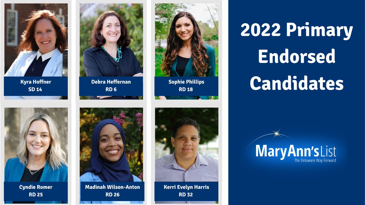All eyes on the #Delaware Primary on Tuesday. Support our endorsed candidates - early voting has ended, polls open statewide 7 am - 8 pm Tuesday. 

#WhenWomenWinWeAllWin #ElectWomen #DEprimary